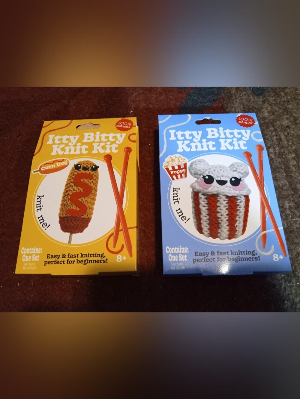 Beginning Knit Kits - Corn Dog And Popcorn